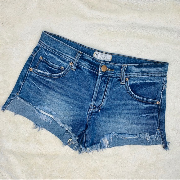 Free People Pants - Free People Distressed Midrise Cut Off Jean Shorts